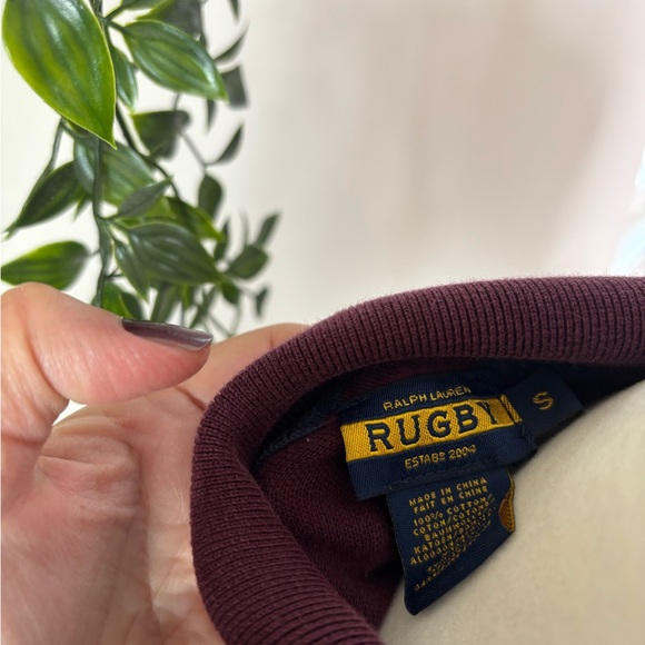 Ralph Lauren vintage Burgundy Rugby skull Polo Shirt - Picture 3 of 4